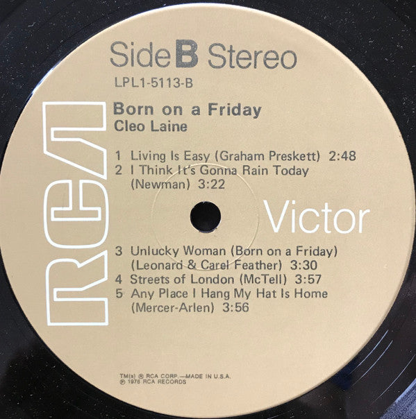Cleo Laine - Born On A Friday (Vinyl, LP, Album, Reissue) Very Good Plus (VG+) / Very Good Plus (VG+)