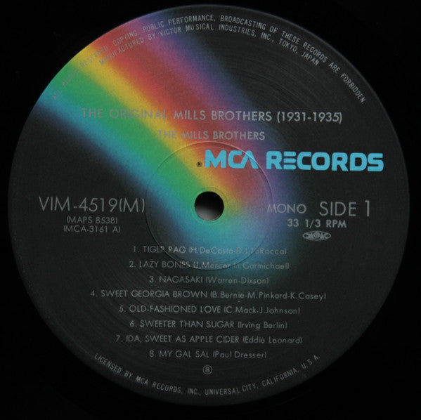 The Mills Brothers - The Original Mills Brothers (1931-1935) (Vinyl, LP, Compilation, Mono) Near Mint (NM or M-) / Very Good Plus (VG+)