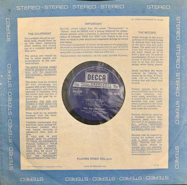 The Rolling Stones - Beggars Banquet (Vinyl, LP, Album, Reissue, Stereo) Very Good (VG) / Very Good (VG)