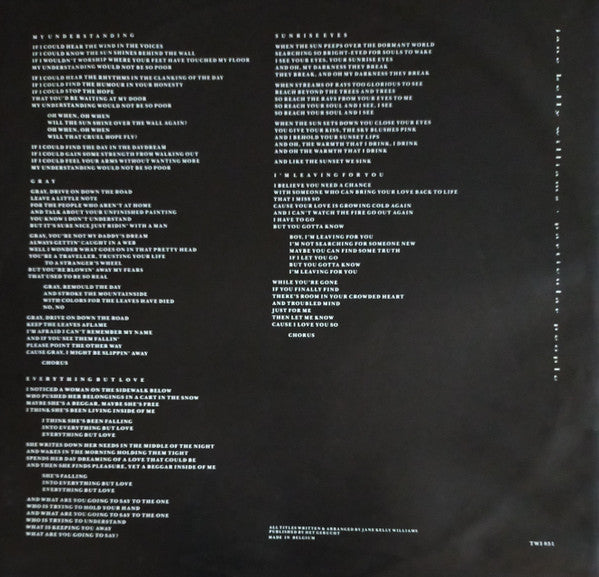 Jane Kelly Williams - Particular People (Vinyl, LP, Album, Stereo) Very Good Plus (VG+) / Very Good Plus (VG+)