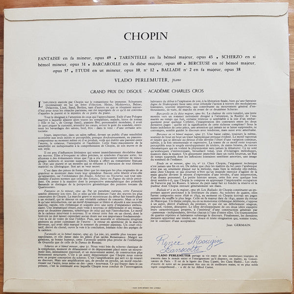 Frédéric Chopin - Chopin Récital (Vinyl, LP, Album, Mono) Very Good (VG) / Very Good (VG)