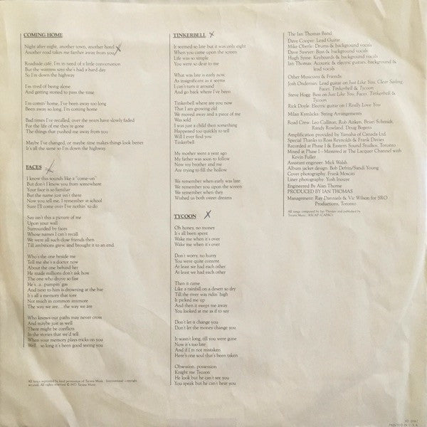 Ian Thomas Band - Still Here (Vinyl, LP, Album) Very Good (VG) / Very Good Plus (VG+)