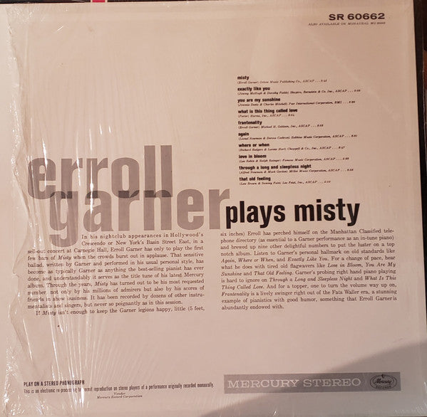 Erroll Garner - Erroll Garner Plays Misty (Vinyl, LP, Album, Reissue, Stereo) Good Plus (G+) / Very Good Plus (VG+)