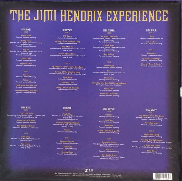 The Jimi Hendrix Experience - The Jimi Hendrix Experience (8xBox Set, Vinyl, Limited Edition, LP, Compilation, Stereo, Mono) Very Good Plus (VG+) / Very Good Plus (VG+)