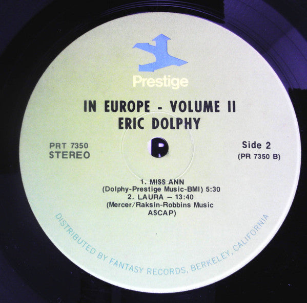 Eric Dolphy - In Europe, Vol. 2 (Vinyl, LP, Album, Reissue, Remastered, Stereo) Very Good Plus (VG+) / Good Plus (G+)