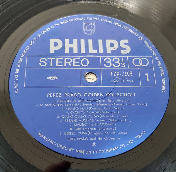Perez Prado And His Orchestra - Perez Prado Golden Collection (Vinyl, LP, Compilation, Stereo) Very Good (VG) / Very Good (VG)