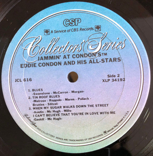 Eddie Condon And His All-Stars - Jammin' At Condon's (Vinyl, LP, Album, Mono) Very Good (VG) / Very Good Plus (VG+)