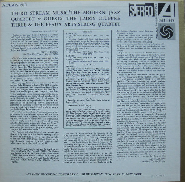 The Modern Jazz Quartet - Third Stream Music (Vinyl, LP, Album, Repress, Stereo) Very Good (VG) / Very Good (VG)