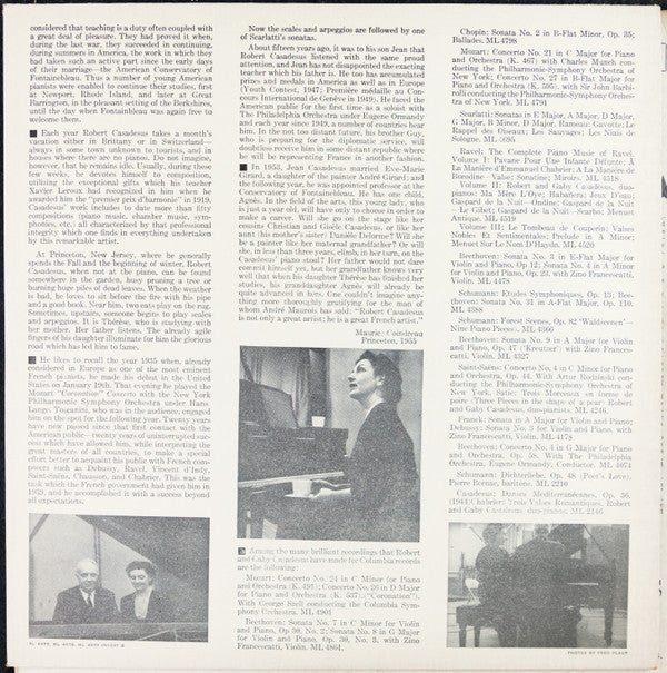 Robert Casadesus - Piano Music (Preludes Book I / Six Epigraphes Antiques / En Blanc Et Noir) (Vinyl, LP, Album) Very Good (VG) / Very Good Plus (VG+)