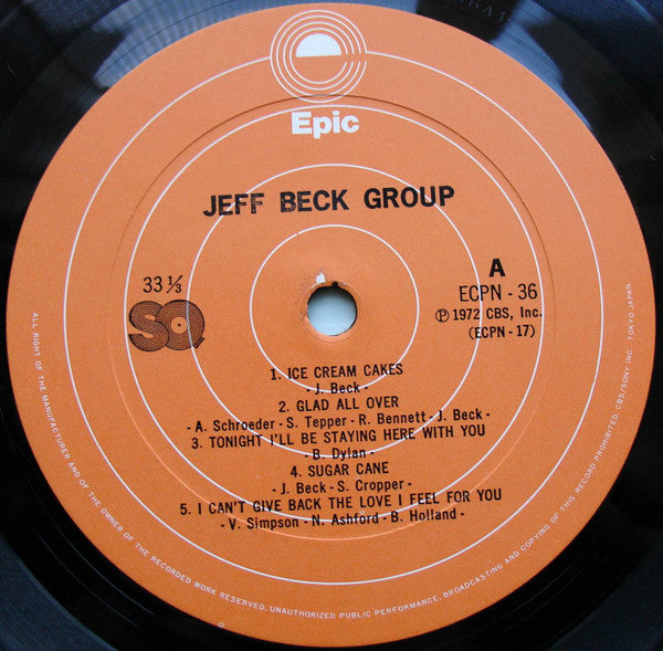 Jeff Beck Group - Jeff Beck Group (Vinyl, LP, Album, Reissue, Quadraphonic) Very Good Plus (VG+) / Good Plus (G+)