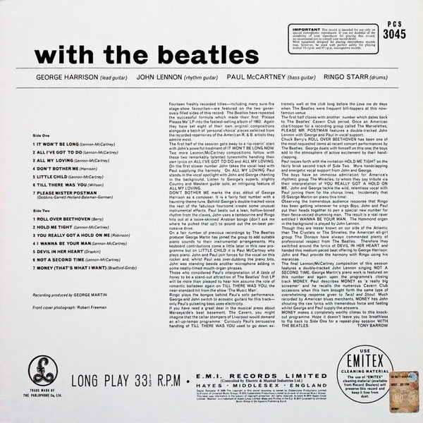 The Beatles - With The Beatles (Vinyl, LP, Album, Reissue, Remastered, Stereo) Very Good (VG) / Near Mint (NM or M-)