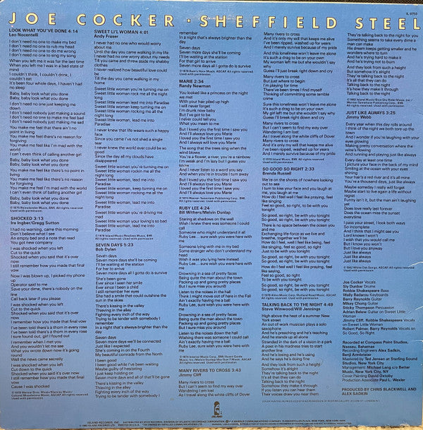 Joe Cocker - Sheffield Steel (Vinyl, LP, Album) Very Good Plus (VG+) / Very Good Plus (VG+)