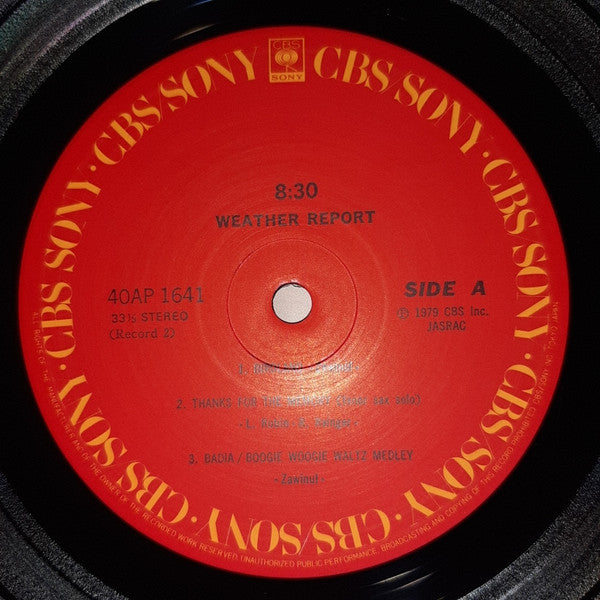 Weather Report - 8:30 (2xVinyl, LP, Album, Reissue) Very Good Plus (VG+) / Good Plus (G+)