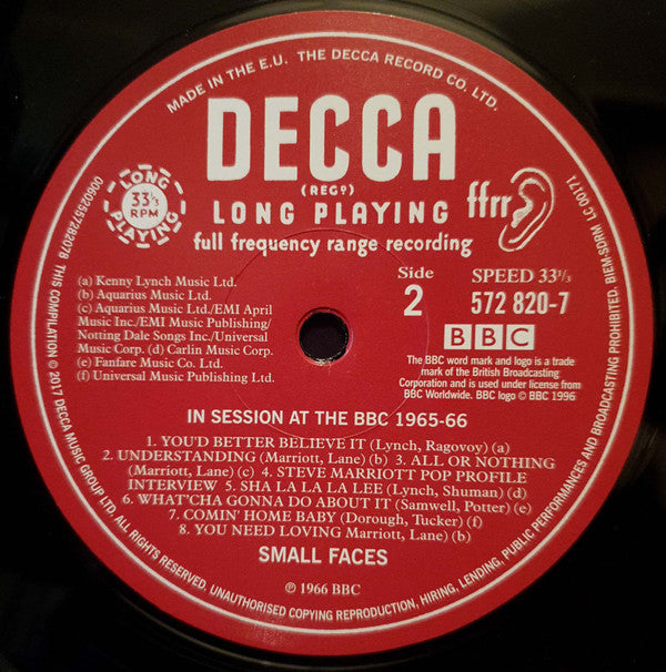 Small Faces - In Session At The BBC 1965-1966 (Vinyl, LP, Album, Record Store Day) Mint (M) / Mint (M)