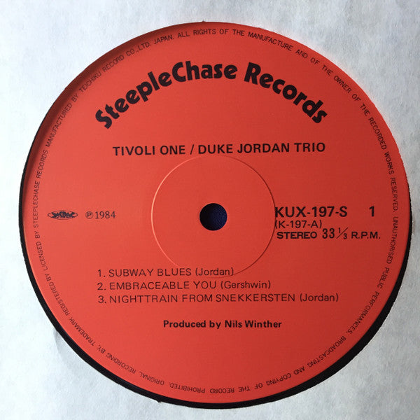 Duke Jordan Trio - Tivoli One (Vinyl, LP, Album) Near Mint (NM or M-) / Very Good Plus (VG+)