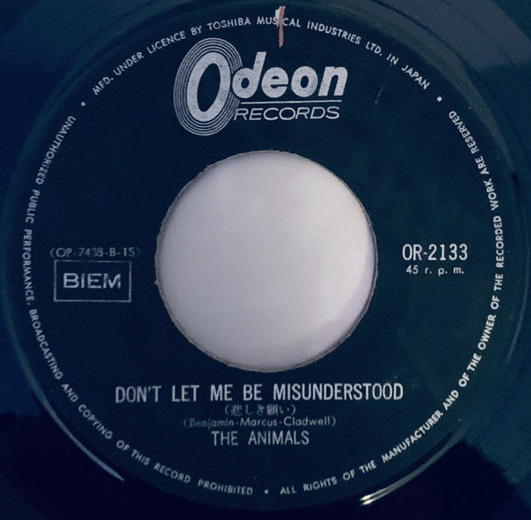 The Animals - The House Of The Rising Sun / Don't Let Me Be Misunderstood (Vinyl, 7", 45 RPM, Single) Good Plus (G+) / Good Plus (G+)