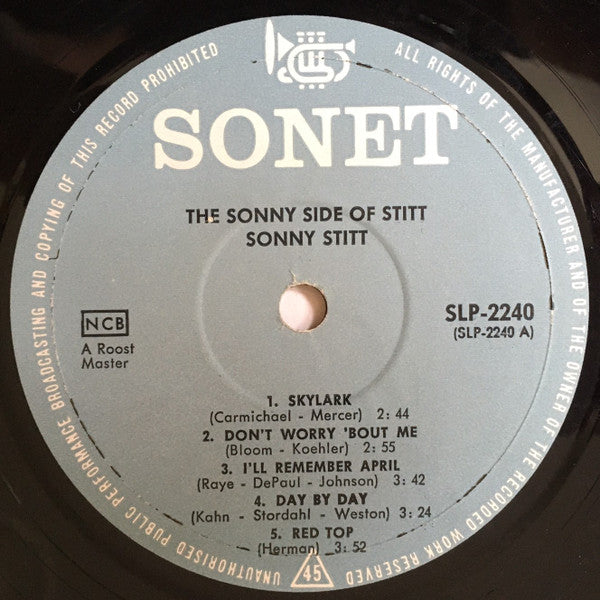 Sonny Stitt - The Sonny Side Of Stitt (Vinyl, LP, Album, Mono) Good Plus (G+) / Good Plus (G+)