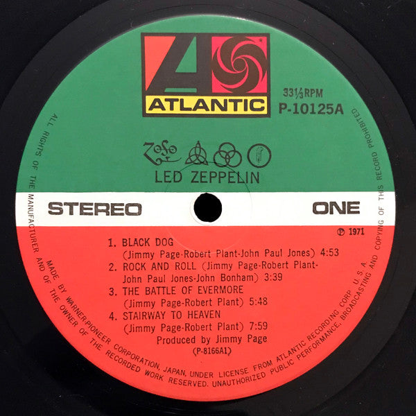 Led Zeppelin - IV = レッド・ツェッペリン IV (Vinyl, LP, Album, Reissue, Stereo) Very Good Plus (VG+) / Very Good Plus (VG+)