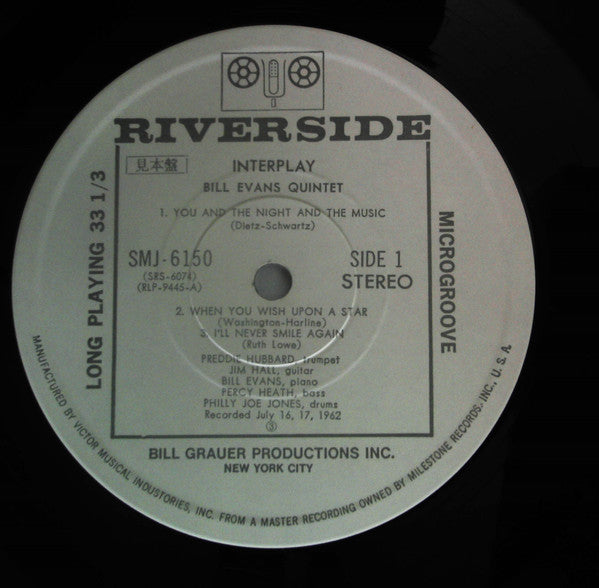 Bill Evans Quintet - Interplay (Vinyl, LP, Album, Promo, Reissue) Very Good (VG) / Very Good (VG)