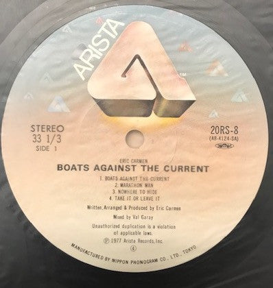 Eric Carmen - Boats Against The Current (Vinyl, LP, Album, Reissue) Very Good Plus (VG+) / Very Good Plus (VG+)