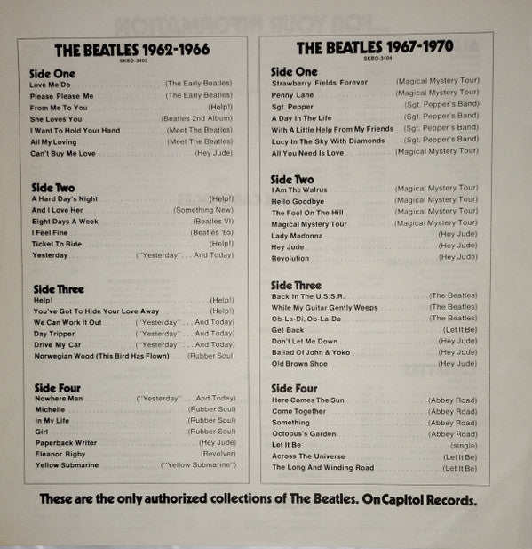 The Beatles - 1962-1966 (2xVinyl, LP, Compilation, Reissue, Stereo) Near Mint (NM or M-) / Very Good Plus (VG+)