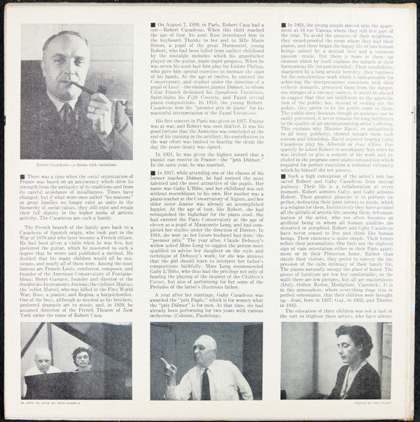 Robert Casadesus - Piano Music (Preludes Book I / Six Epigraphes Antiques / En Blanc Et Noir) (Vinyl, LP, Album) Very Good (VG) / Very Good Plus (VG+)