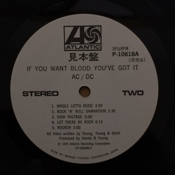 AC/DC - If You Want Blood You've Got It (Vinyl, LP, Album, Promo) Very Good (VG) / Good Plus (G+)