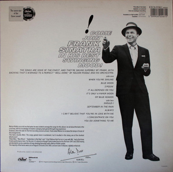 Frank Sinatra - Sinatra's Swingin' Session! (Vinyl, LP, Single Sided, Reissue, Remastered, Test Pressing, White Label, Stereo) Very Good Plus (VG+) / Very Good (VG)