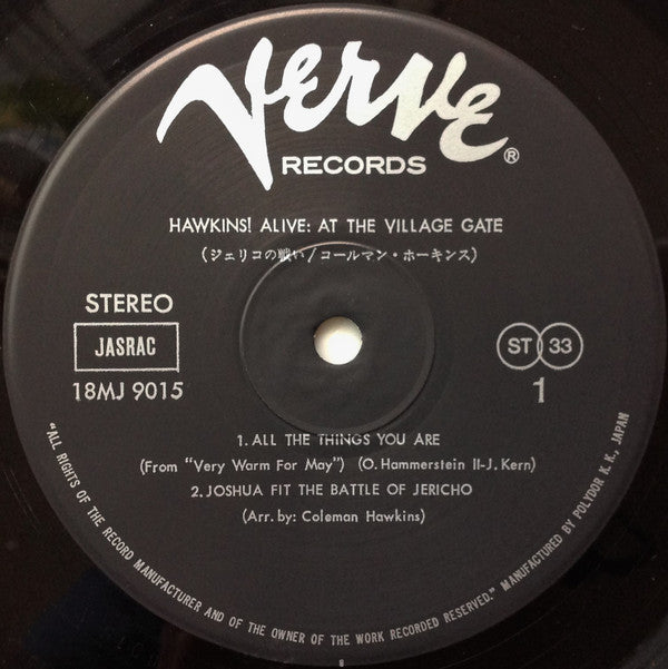 Coleman Hawkins - Hawkins! Alive! At The Village Gate = ジェリコの戦い (Vi...