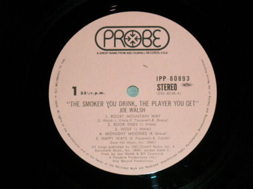 Joe Walsh - The Smoker You Drink, The Player You Get (Vinyl, LP, Album) Very Good Plus (VG+) / Very Good (VG)