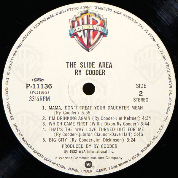 Ry Cooder - The Slide Area (Vinyl, LP, Album, Stereo) Very Good (VG) / Very Good (VG)