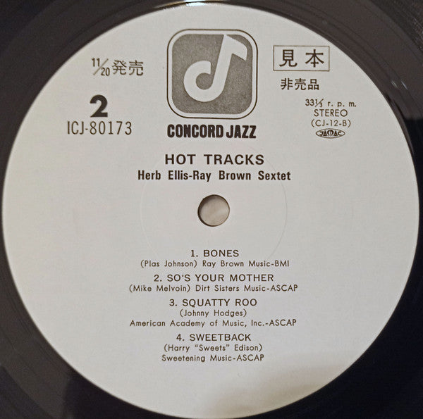 Herb Ellis-Ray Brown Sextet - Hot Tracks (Vinyl, LP, Album, Promo, Stereo) Very Good (VG) / Very Good (VG)