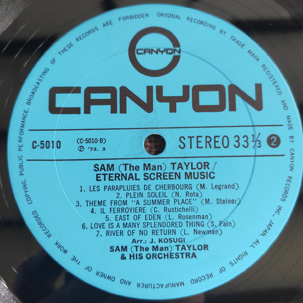 Sam Taylor (2) - Eternal Screen Music (Vinyl, LP, Stereo) Very Good Plus (VG+) / Very Good Plus (VG+)