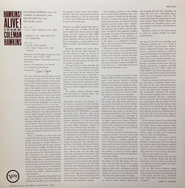 Coleman Hawkins - Hawkins! Alive! At The Village Gate = Battle of Jericho (Vinyl, LP, Album, Limited Edition, Reissue, Stereo) Very Good (VG) / Very Good (VG)