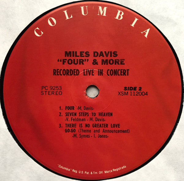 Miles Davis - 'Four' & More (Recorded Live In Concert) (Vinyl, LP, Album, Reissue, Stereo) Very Good (VG) / Very Good Plus (VG+)