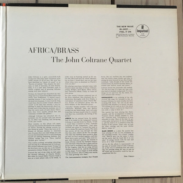 The John Coltrane Quartet - Africa / Brass (Vinyl, LP, Album, Reissue, Stereo) Very Good (VG) / Very Good (VG)