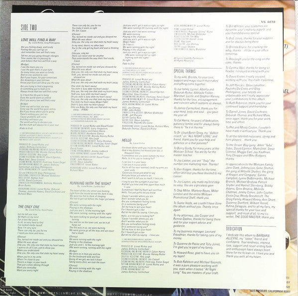 Lionel Richie - Can't Slow Down (Vinyl, LP, Album, Stereo)