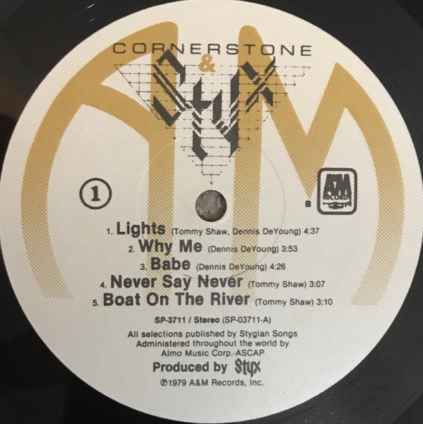 Styx - Cornerstone (Vinyl, LP, Album) Very Good Plus (VG+) / Very Good Plus (VG+)
