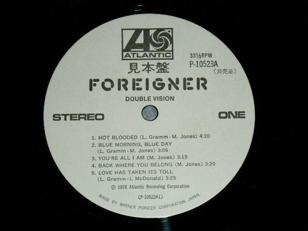 Foreigner - Double Vision (Vinyl, LP, Album, Promo) Very Good Plus (VG+) / Very Good (VG)