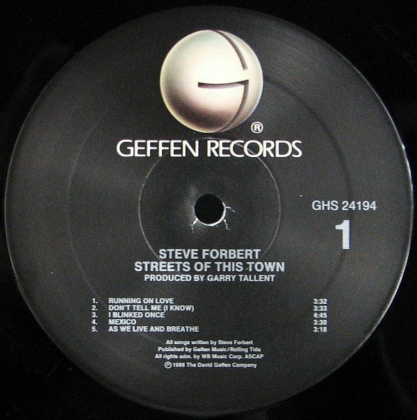 Steve Forbert - Streets Of This Town (Vinyl, LP, Album) Very Good (VG) / Very Good Plus (VG+)