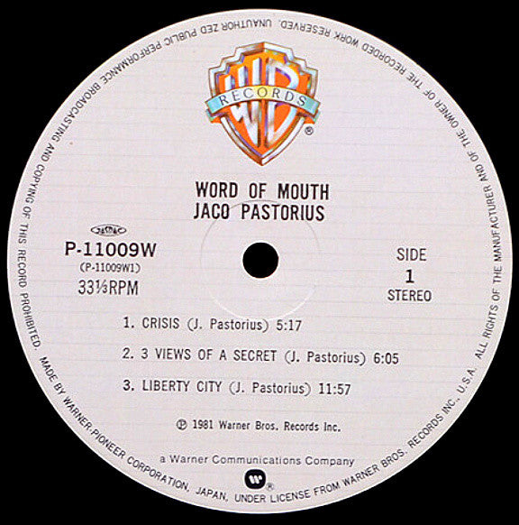 Jaco Pastorius - Word Of Mouth (Vinyl, LP, Album)