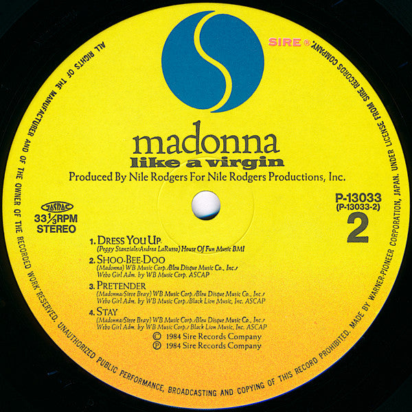 Madonna - Like A Virgin (Vinyl, LP, Album, Stereo)