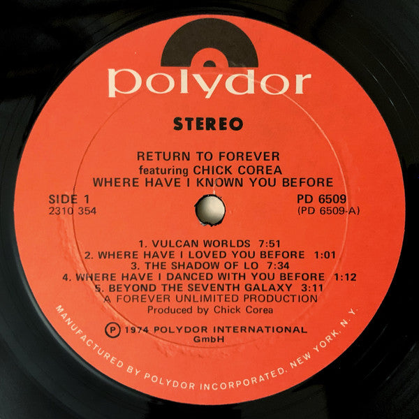 Return To Forever - Where Have I Known You Before (Vinyl, LP, Album) Very Good (VG) / Good (G)