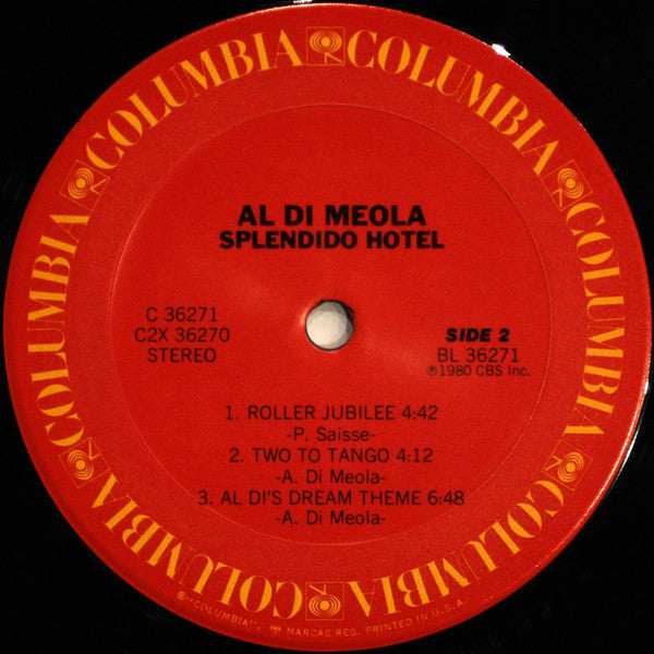 Al Di Meola - Splendido Hotel (2xVinyl, LP, Album, Stereo) Very Good (VG) / Very Good Plus (VG+)