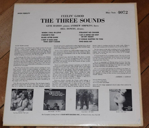 The Three Sounds - Feelin' Good (Vinyl, LP, Album, Mono) Very Good (VG) / Very Good (VG)