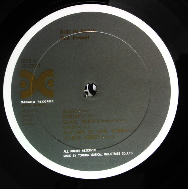 Bud Powell - Bud In Paris (Vinyl, LP, Reissue, Mono) Very Good Plus (VG+) / Very Good Plus (VG+)