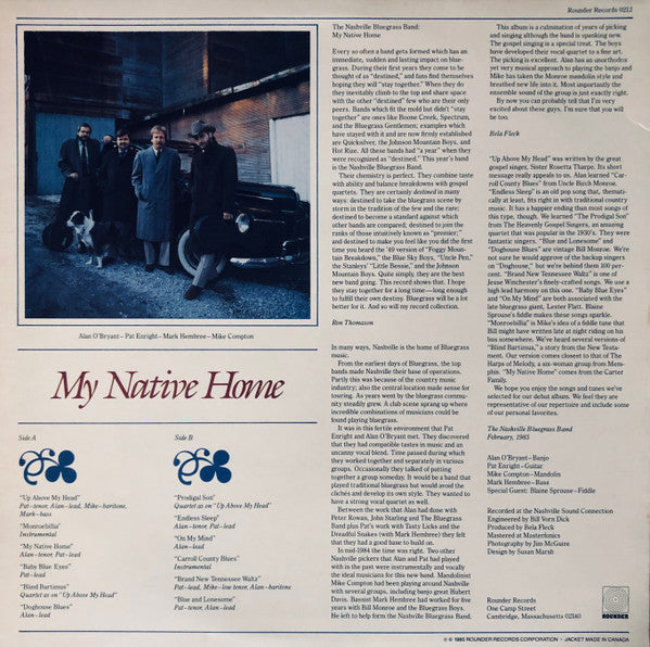 The Nashville Bluegrass Band - My Native Home (Vinyl, LP, Album) Very Good Plus (VG+) / Very Good Plus (VG+)