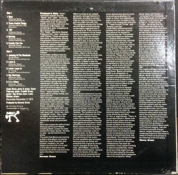 Oscar Peterson - "Satch" And "Josh" (Vinyl, LP, Album, Stereo)