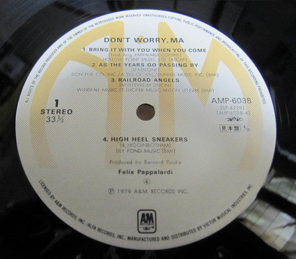 Felix Pappalardi - Don't Worry, Ma (Vinyl, LP, Album, Promo) Very Good (VG) / Good Plus (G+)