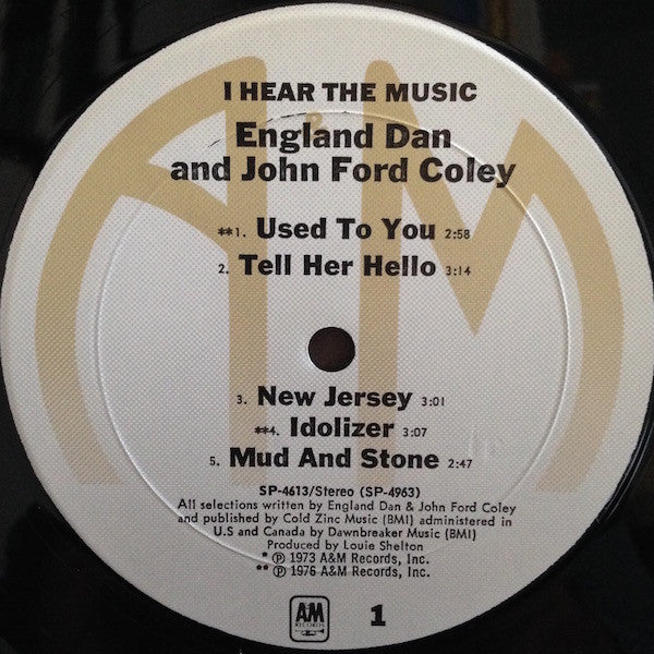 England Dan & John Ford Coley - I Hear The Music (Vinyl, LP, Album) Very Good Plus (VG+) / Very Good Plus (VG+)